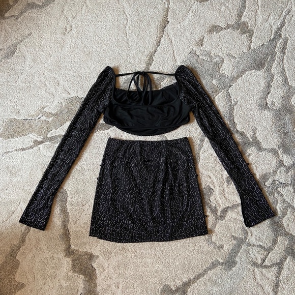 Fashion Nova // Rhinestone Skirt Set // Size S - Picture 7 of 13